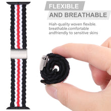 Vertical Texture Braided Watch Band For Apple Watch Ultra 49mm / Series 8&7 45mm / SE 2&6&SE&5&4 44mm / 3&2&1 42mm(Blue Orange)