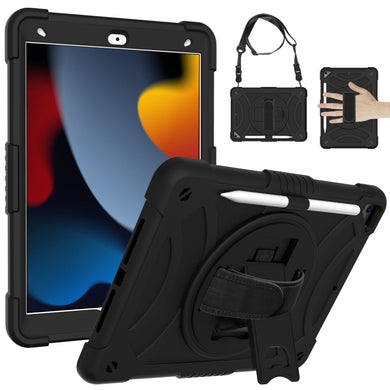 For iPad 10.2 2021 / 2020 / 2019 PC + Silicone Combination Tablet Case(Black)