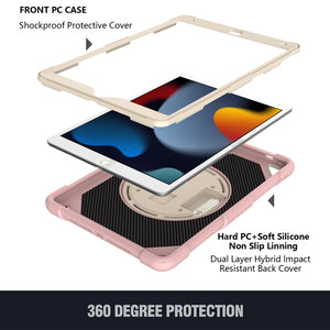 For iPad 10.2 2021 / 2020 / 2019 PC + Silicone Combination Tablet Case(Rose Gold)