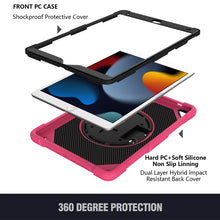 For iPad 10.2 2021 / 2020 / 2019 PC + Silicone Combination Tablet Case(Rose Red)