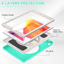 360 Degree Rotation PC + TPU Tablet Case For iPad 9.7 2018 / 2017(Mint Green)