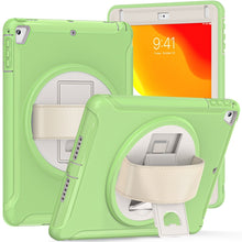 360 Degree Rotation PC + TPU Tablet Case For iPad 9.7 2018 / 2017(Matcha Green)