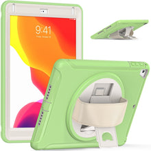 360 Degree Rotation PC + TPU Tablet Case For iPad 9.7 2018 / 2017(Matcha Green)