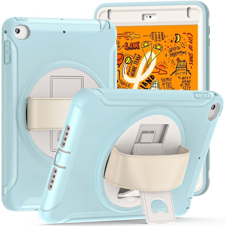 360 Degree Rotation PC + TPU Tablet Case For iPad mini 5 / 4(Ice Blue)