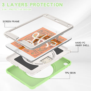 360 Degree Rotation PC + TPU Tablet Case For iPad mini 5 / 4(Matcha Green)