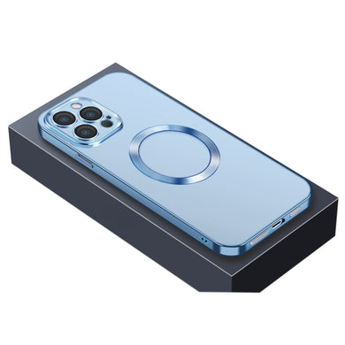For iPhone 12 Pro Max Nebula Series MagSafe Magnetic Phone Case(Sierra Blue)