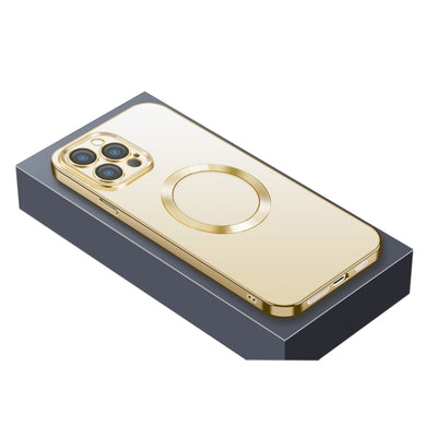 For iPhone 12 Pro Max Nebula Series MagSafe Magnetic Phone Case(Gold)