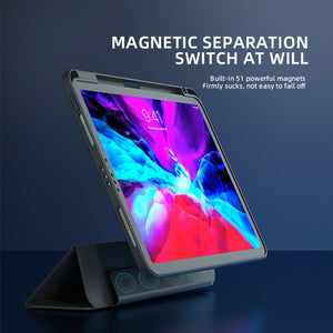 Magnetic Split Leather Smart Tablet Case For iPad Pro 12.9 2018(Dark Green)