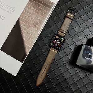 Genuine Leather Watch Band For Apple Watch Ultra 49mm / Series 8&7 45mm / SE 2&6&SE&5&4 44mm / 3&2&1 42mm(Grey)
