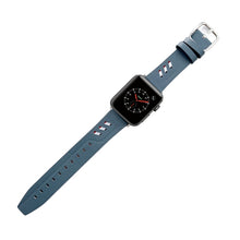 Genuine Leather Nylon Watch Band For Apple Watch Series 8&7 41mm / SE 2&6&SE&5&4 40mm / 3&2&1 38mm(Blue)