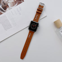 Genuine Leather Nylon Watch Band For Apple Watch Series 8&7 41mm / SE 2&6&SE&5&4 40mm / 3&2&1 38mm(Brown)