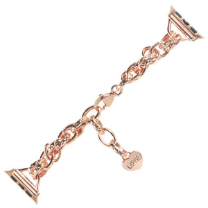 Stainless Steel Heart Pendant Watch Band For Apple Watch Ultra 49mm / Series 8&7 45mm / SE 2&6&SE&5&4 44mm / 3&2&1 42mm(Rose Gold)