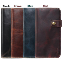 For iPhone XS Max Denior Oil Wax Cowhide DK Magnetic Button Horizontal Flip Leather Case with Holder & Card Slots & Wallet(Brown)