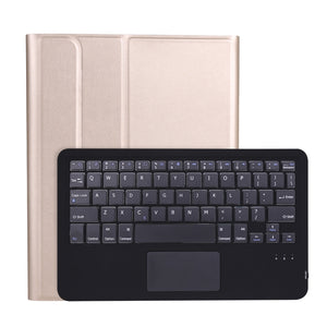 A11B-A Lambskin Texture Ultra-thin Bluetooth Keyboard Leather Case with Pen Holder & Touchpad For iPad Air 5 2022 / Air 4 2020 10.9 & Pro 11 inch 2021 / 2020 / 2018(Gold)