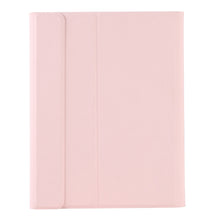 T098B Candy Color Skin Feel Texture Bluetooth Keyboard Leather Case with Pen Holder For iPad Air 4 10.9 2020 / Air 5 10.9 2022 (Pink)