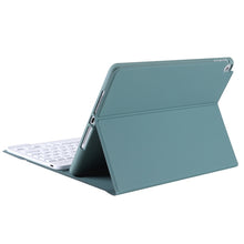 T098B Candy Color Skin Feel Texture Bluetooth Keyboard Leather Case with Pen Holder For iPad Air 4 10.9 2020 / Air 5 10.9 2022 (Dark Green)