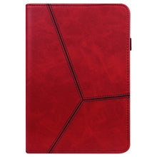 For iPad Pro 12.9 2022 / 2021 / 2020 / 2018 Solid Color Embossed Striped Leather Case(Red)