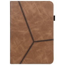 Solid Color Embossed Striped Smart Leather Case For iPad 10.2 2019 / Pro 10.5 inch(Brown)