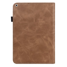 Solid Color Embossed Striped Smart Leather Case For iPad 10.2 2019 / Pro 10.5 inch(Brown)