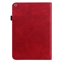 Solid Color Embossed Striped Smart Leather Case For iPad 10.2 2019 / Pro 10.5 inch(Red)