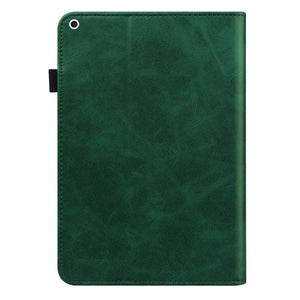 Solid Color Embossed Striped Smart Leather Case For iPad 10.2 2019 / Pro 10.5 inch(Green)