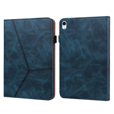Solid Color Embossed Striped Smart Leather Case For iPad Air 2022 / Air 2020 10.9(Blue)