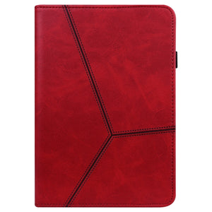 Solid Color Embossed Striped Smart Leather Case For iPad Air 2022 / Air 2020 10.9(Red)