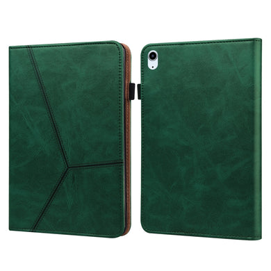 Solid Color Embossed Striped Smart Leather Case For iPad Air 2022 / Air 2020 10.9(Green)