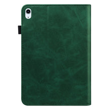 Solid Color Embossed Striped Smart Leather Case For iPad Air 2022 / Air 2020 10.9(Green)