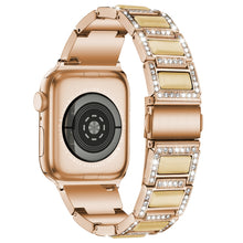 22mm Metal Opal Watch Band For Apple Watch Series 8&7 41mm / SE 2&6&SE&5&4 40mm / 3&2&1 38mm(Rose Gold+Yellow)