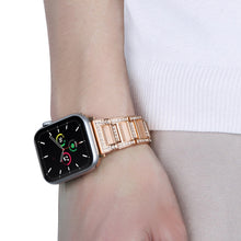 22mm Metal Opal Watch Band For Apple Watch Series 8&7 41mm / SE 2&6&SE&5&4 40mm / 3&2&1 38mm(Rose Gold+Yellow)