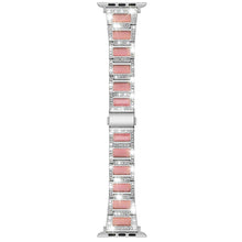 22mm Metal Opal Watch Band For Apple Watch Series 8&7 41mm / SE 2&6&SE&5&4 40mm / 3&2&1 38mm(Silver Pink)