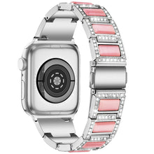 22mm Metal Opal Watch Band For Apple Watch Series 8&7 41mm / SE 2&6&SE&5&4 40mm / 3&2&1 38mm(Silver Pink)