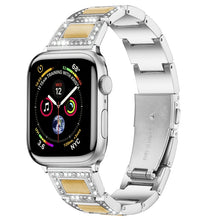 22mm Metal Opal Watch Band For Apple Watch Series 8&7 41mm / SE 2&6&SE&5&4 40mm / 3&2&1 38mm(Silver Yellow)