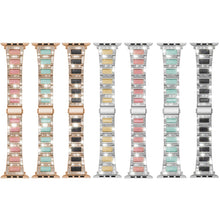 22mm Metal Opal Watch Band For Apple Watch Series 8&7 41mm / SE 2&6&SE&5&4 40mm / 3&2&1 38mm(Silver Pink)