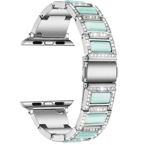 22mm Metal Opal Watch Band For Apple Watch Ultra 49mm / Series 8&7 45mm / SE 2&6&SE&5&4 44mm / 3&2&1 42mm(Silver Blue)