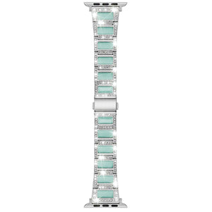 22mm Metal Opal Watch Band For Apple Watch Ultra 49mm / Series 8&7 45mm / SE 2&6&SE&5&4 44mm / 3&2&1 42mm(Silver Blue)