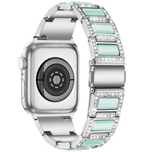 22mm Metal Opal Watch Band For Apple Watch Ultra 49mm / Series 8&7 45mm / SE 2&6&SE&5&4 44mm / 3&2&1 42mm(Silver Blue)