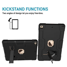 For iPad 10.2 Contrast Color Silicone + PC Combination Case with Holder(Black)