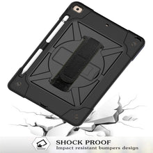 For iPad 10.2 Contrast Color Silicone + PC Combination Case with Holder(Black)