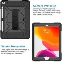 For iPad 10.2 Contrast Color Silicone + PC Combination Case with Holder(Black)