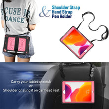 For iPad 10.2 Contrast Color Silicone + PC Combination Case with Holder(Black + Rose Red)