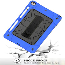 For iPad 10.2 Contrast Color Silicone + PC Combination Case with Holder(Dark Blue + Black)