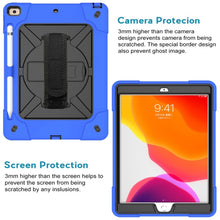 For iPad 10.2 Contrast Color Silicone + PC Combination Case with Holder(Dark Blue + Black)