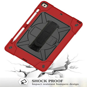 For iPad 10.2 Contrast Color Silicone + PC Combination Case with Holder(Red + Black)