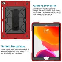 For iPad 10.2 Contrast Color Silicone + PC Combination Case with Holder(Red + Black)