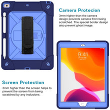 For iPad 10.2 Contrast Color Silicone + PC Combination Case with Holder(Navy Blue + Blue)