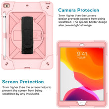 For iPad 10.2 Contrast Color Silicone + PC Combination Case with Holder(Rose Gold)