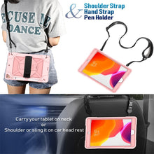 For iPad 10.2 Contrast Color Silicone + PC Combination Case with Holder(Rose Gold)