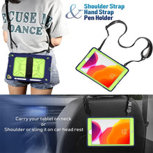 For iPad 10.2 Contrast Color Silicone + PC Combination Case with Holder(Navy Blue + Olivine)